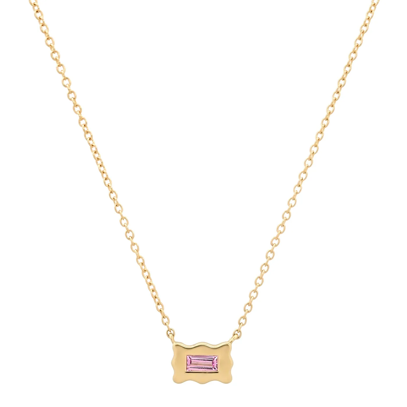 Pink Sapphire Baguette Small Form Necklace