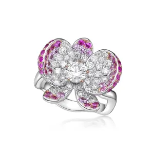 Pink Sapphire Diamond Ring