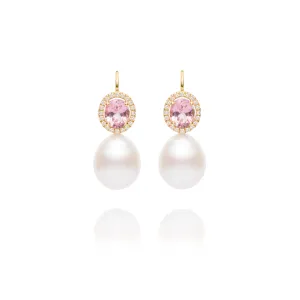 Pink Spinel Pearl Earrings