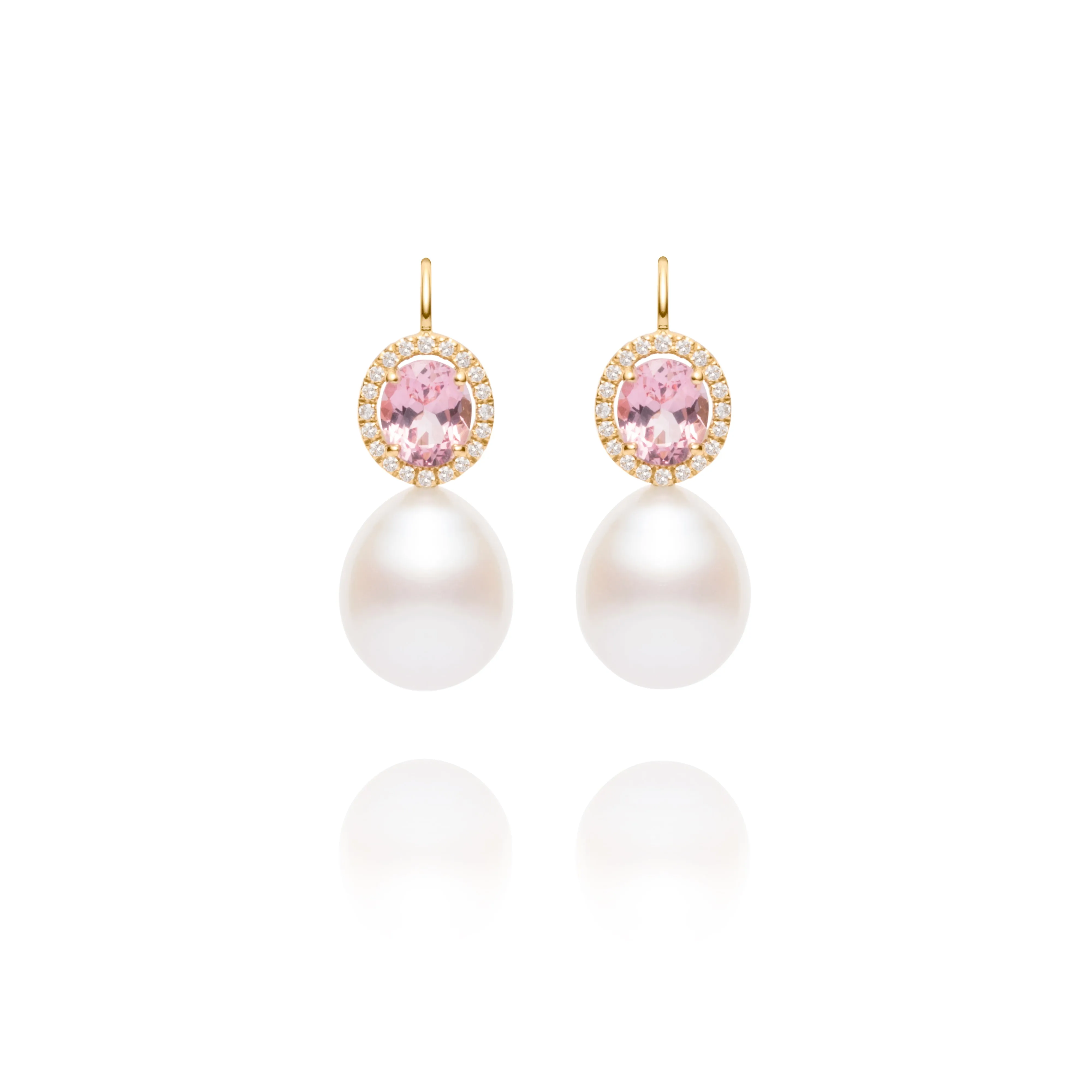 Pink Spinel Pearl Earrings