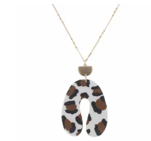 Polymer Leopard Arch Necklace