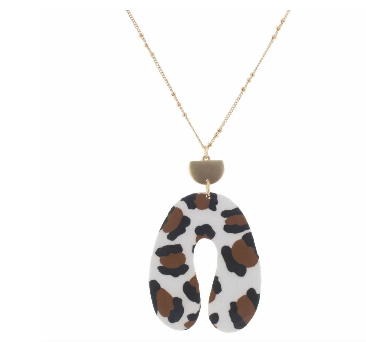 Polymer Leopard Arch Necklace