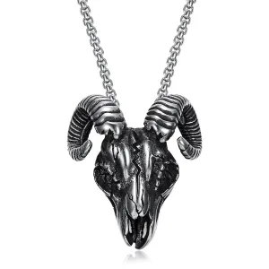 Punk Ram Pendant Necklace