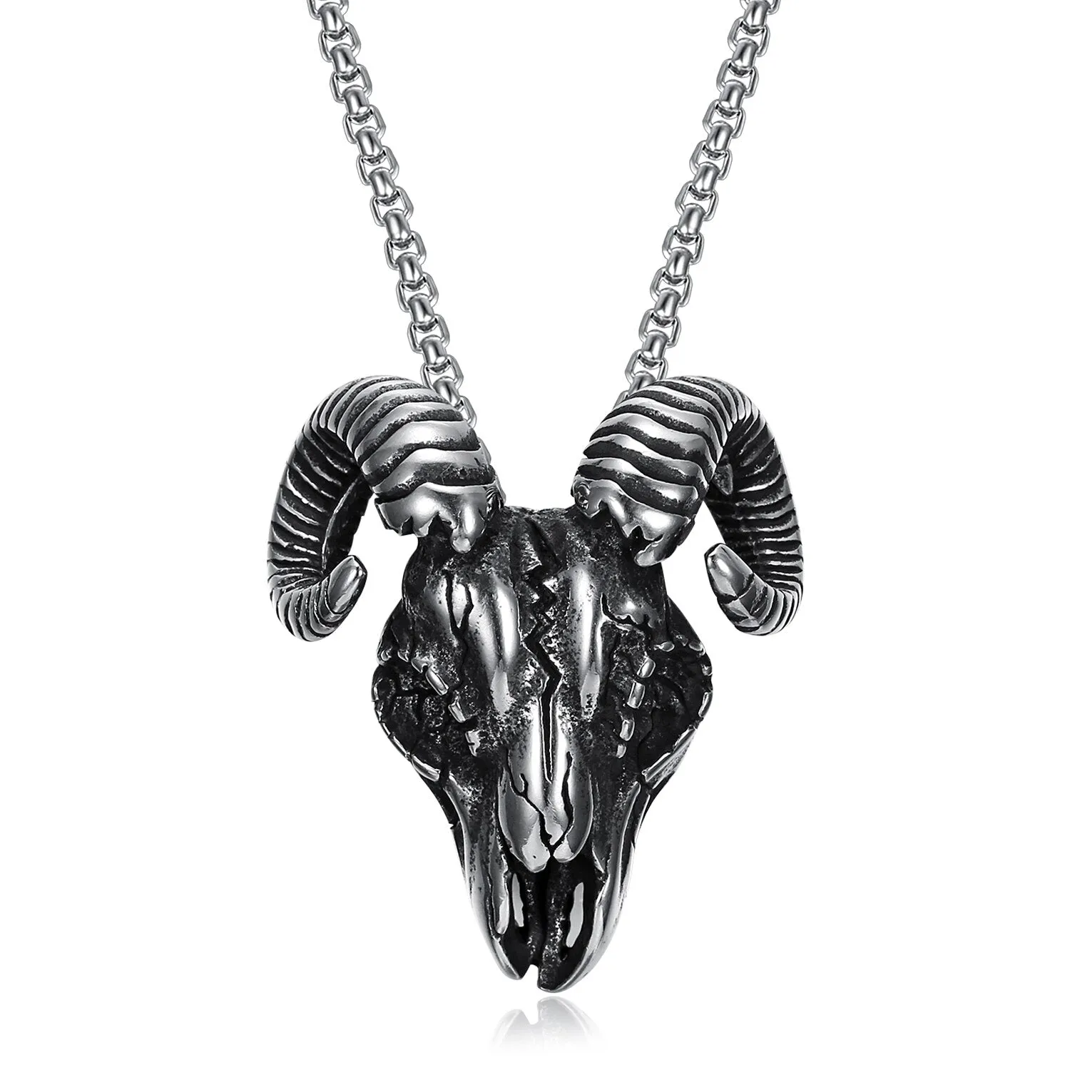 Punk Ram Pendant Necklace
