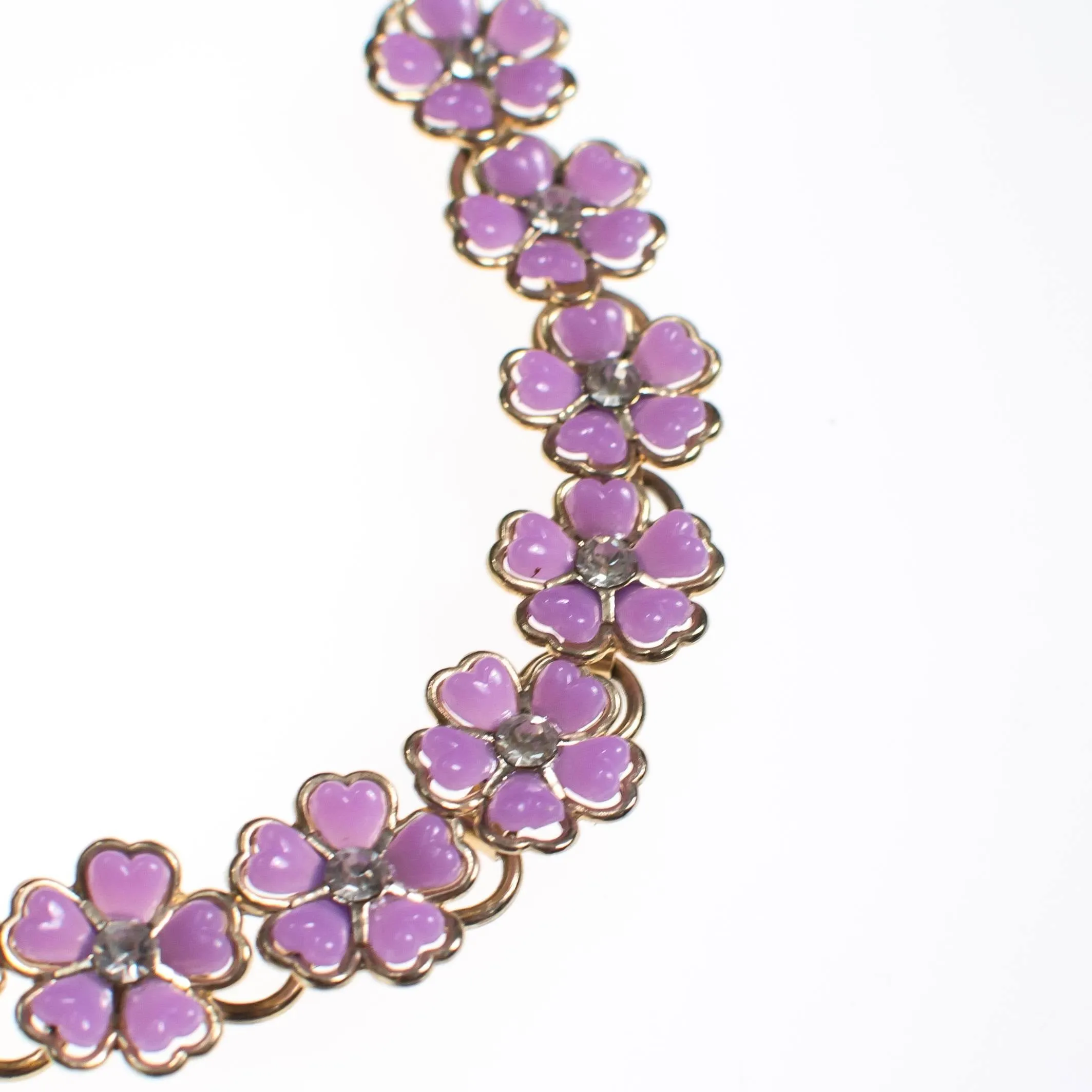Purple Lucite Flower Necklace