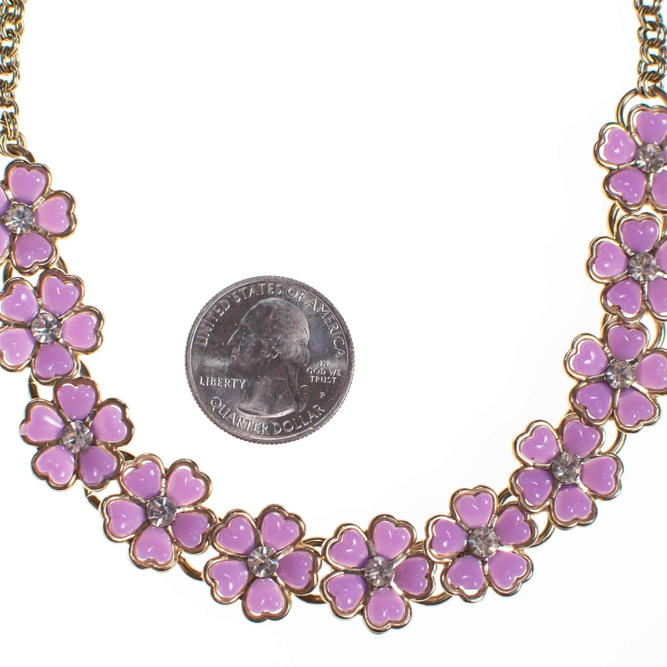 Purple Lucite Flower Necklace