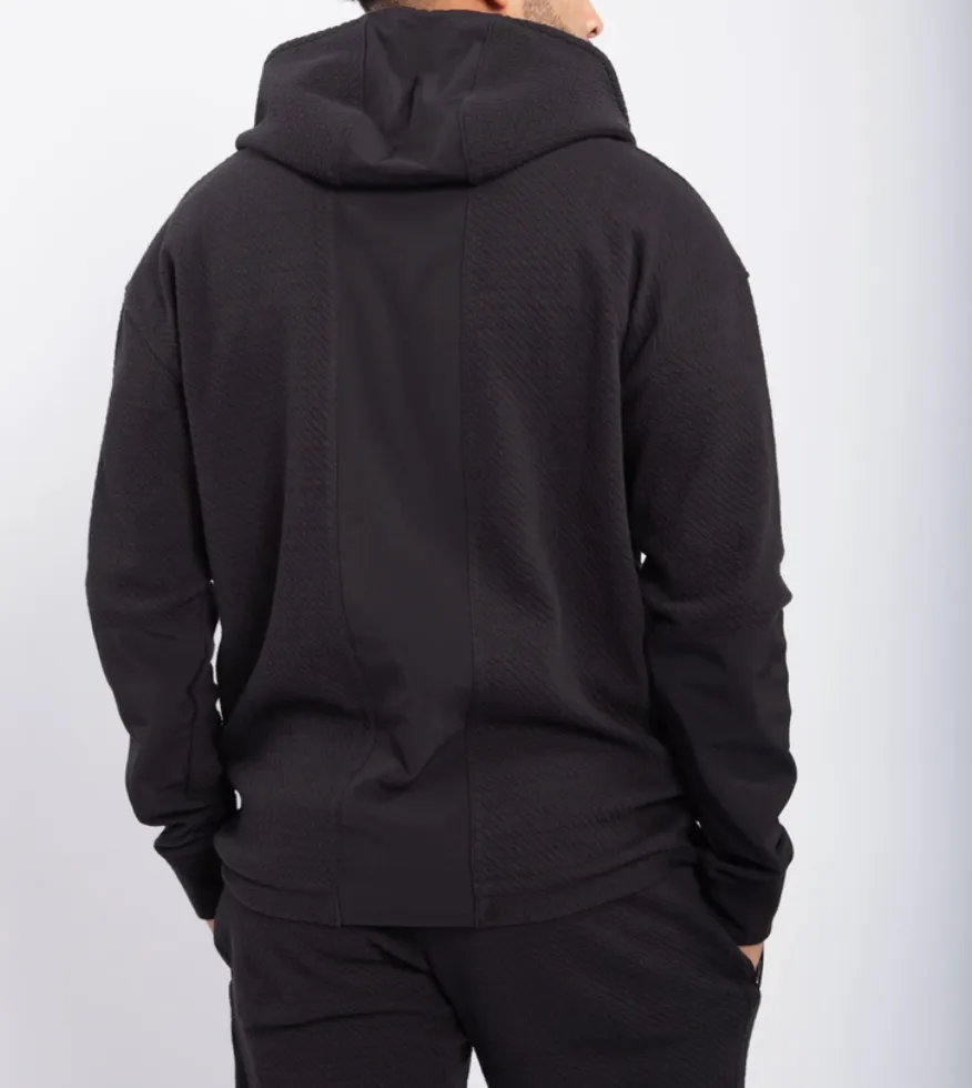 Quilted Zip-Up Hoodie Jacket