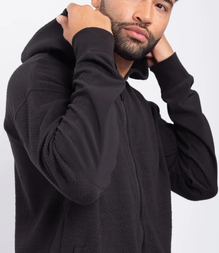 Quilted Zip-Up Hoodie Jacket