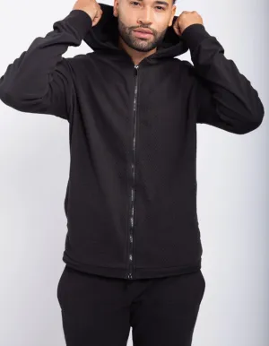 Quilted Zip-Up Hoodie Jacket