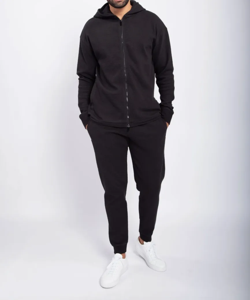 Quilted Zip-Up Hoodie Jacket