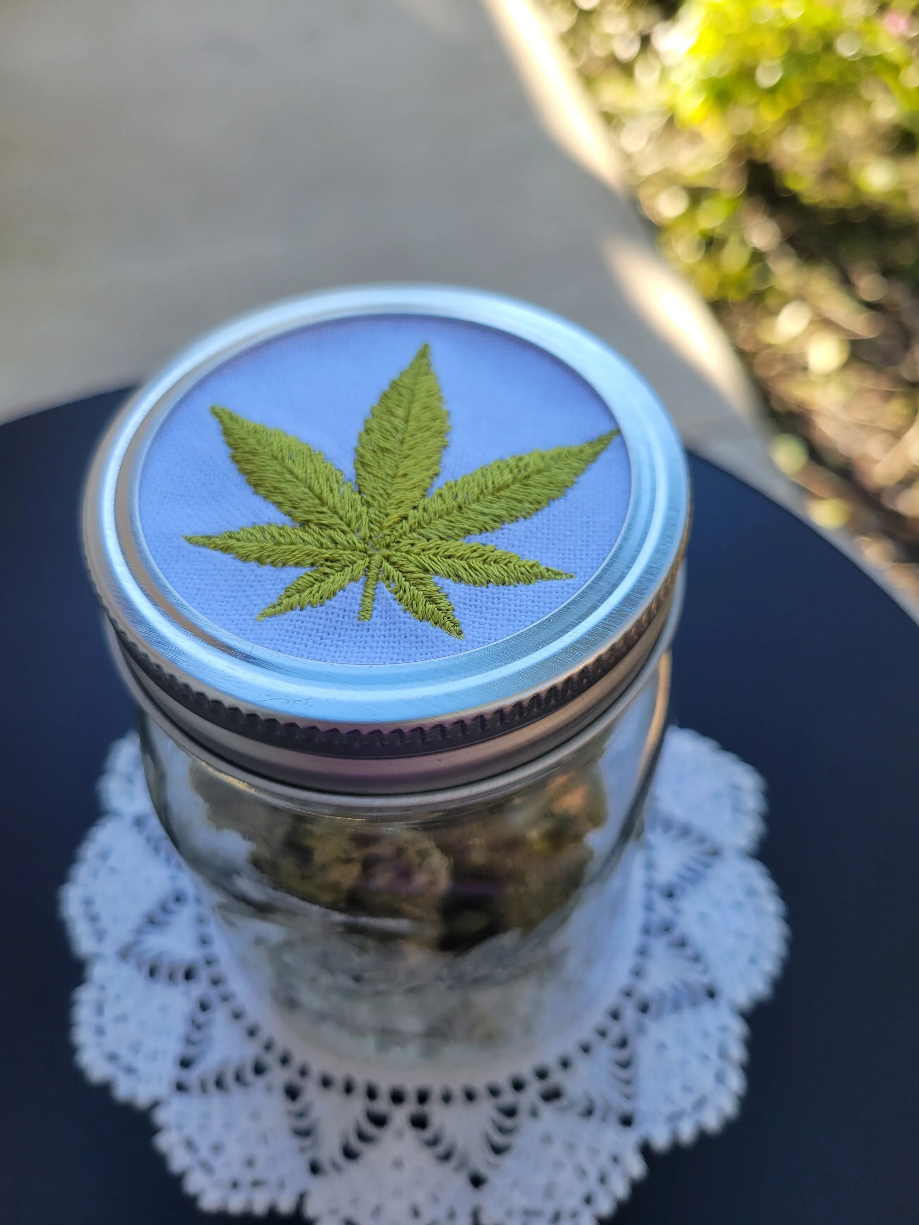 "Cannabis Leaf" Mason Jars