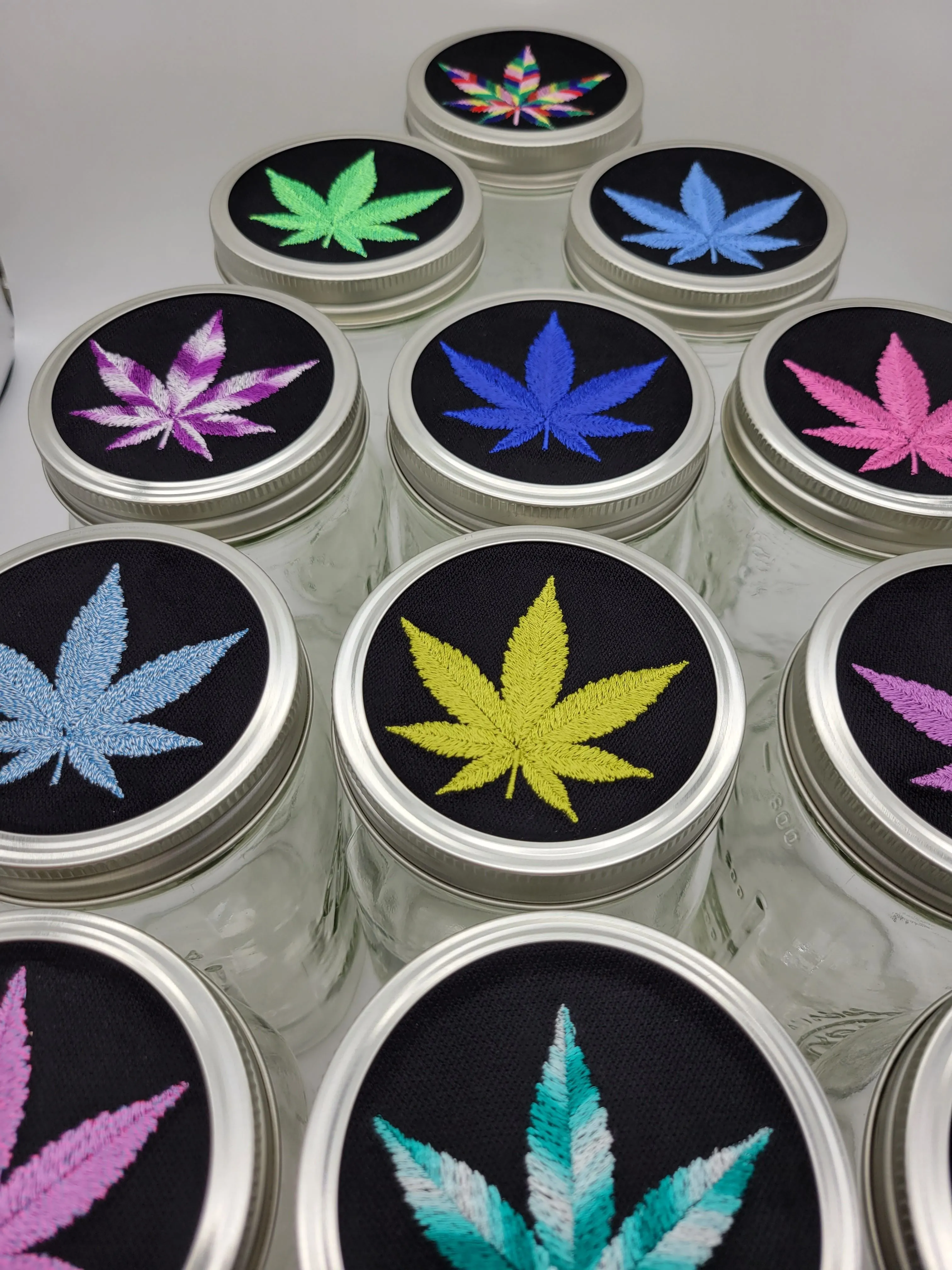 "Cannabis Leaf" Mason Jars