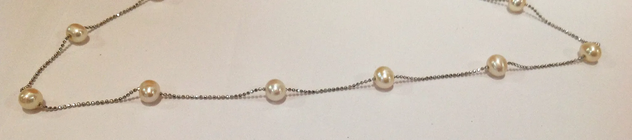 "Floating Clouds" Freshwater Pearl and Sterling Silver Necklace