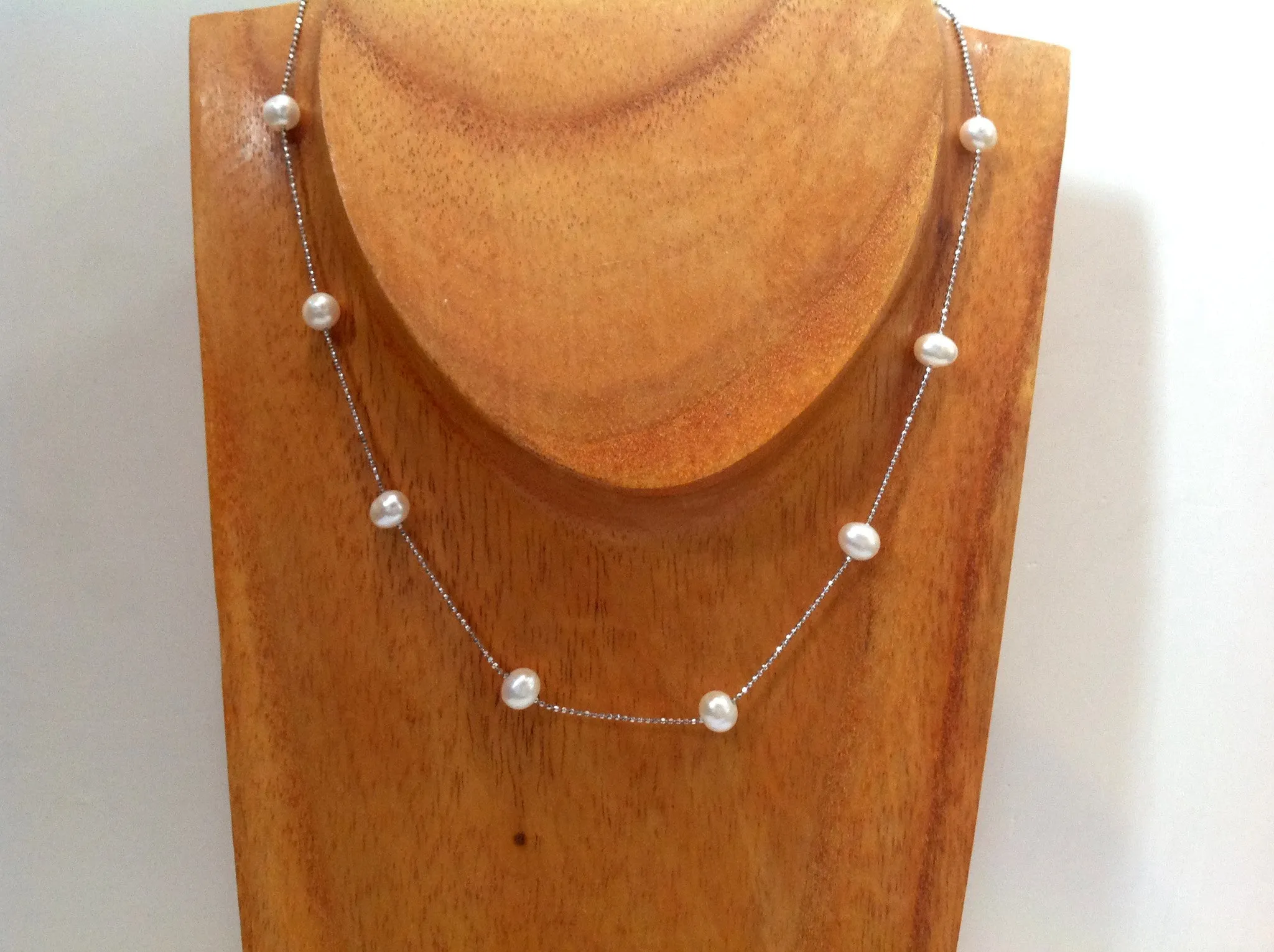 "Floating Clouds" Freshwater Pearl and Sterling Silver Necklace