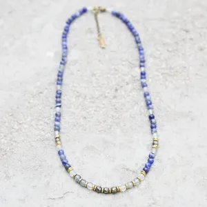 "Intuition and Strength" Sodalite and Quartz Crystal Gemstone Necklace *Final Sale*