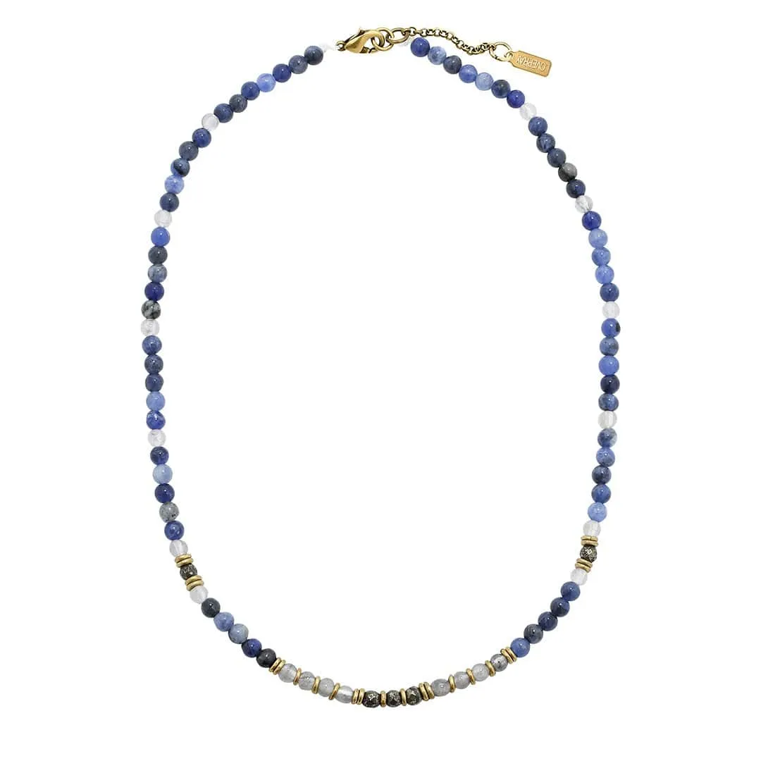 "Intuition and Strength" Sodalite and Quartz Crystal Gemstone Necklace *Final Sale*