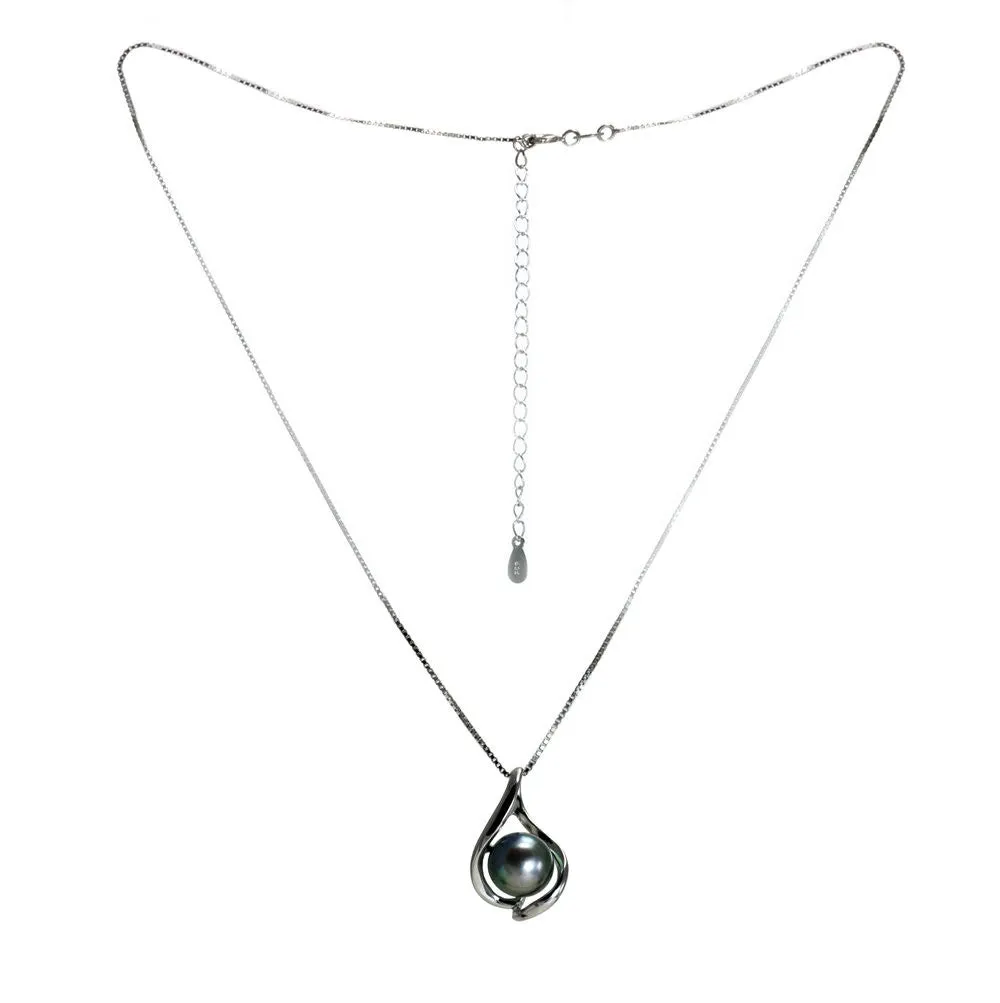 "Wave" Fresh Water Cultured Pearl Pendant