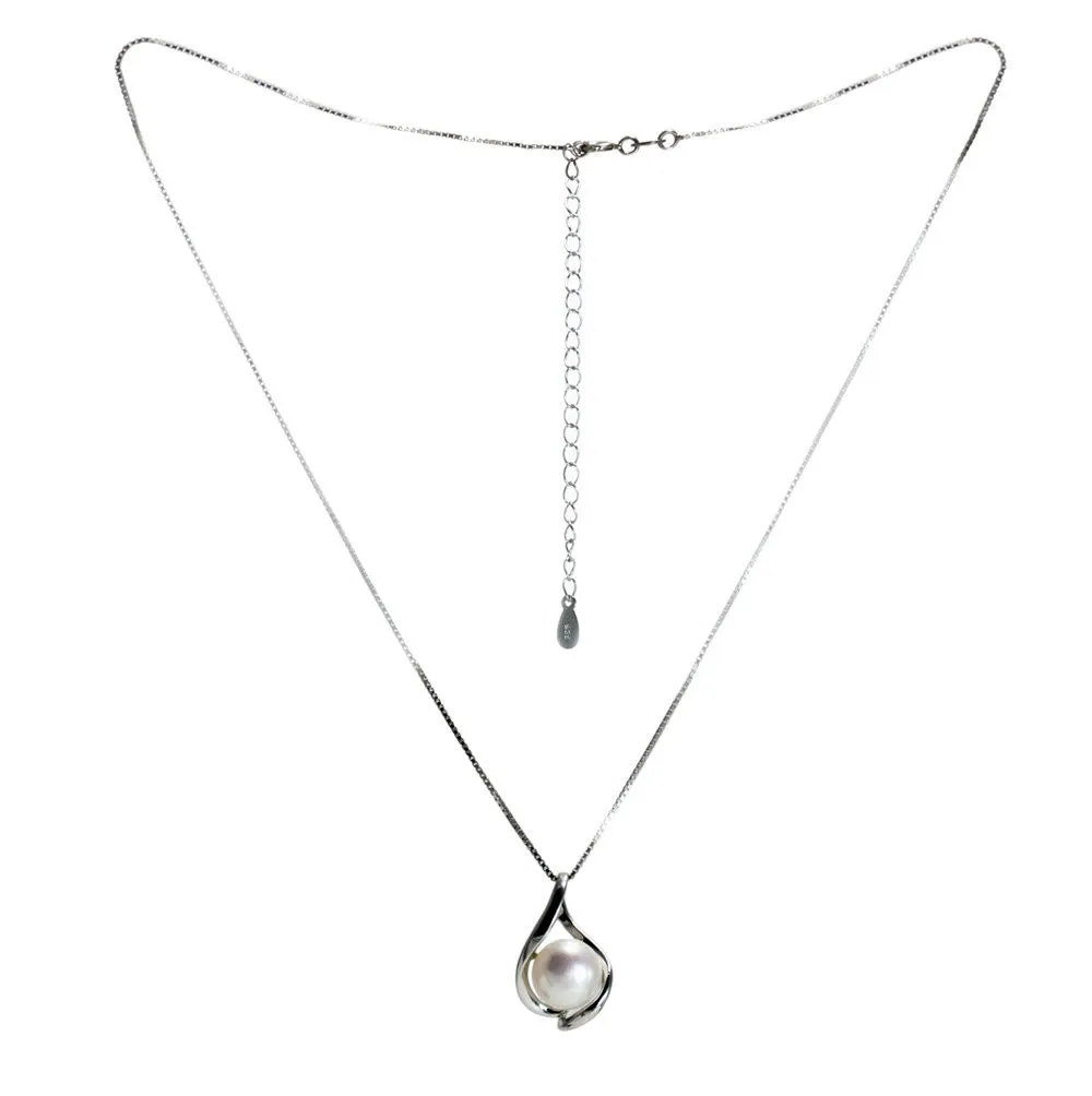 "Wave" Fresh Water Cultured Pearl Pendant