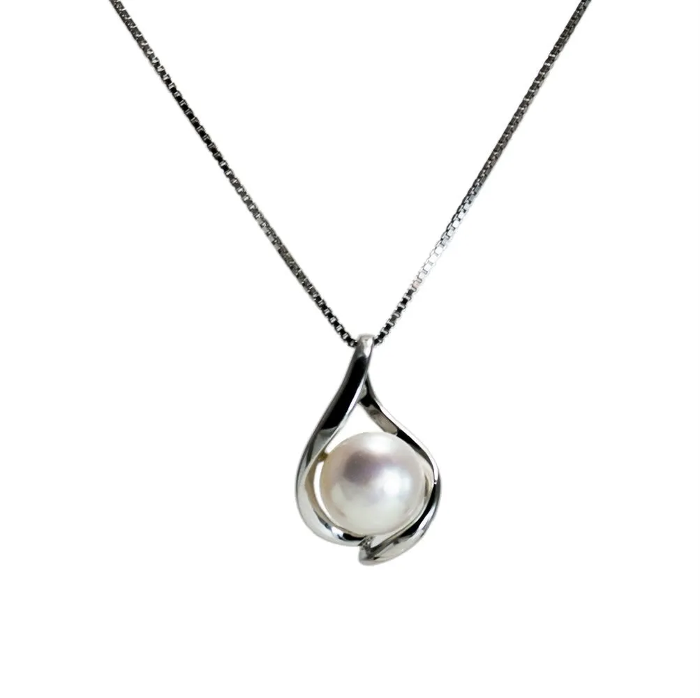 "Wave" Fresh Water Cultured Pearl Pendant
