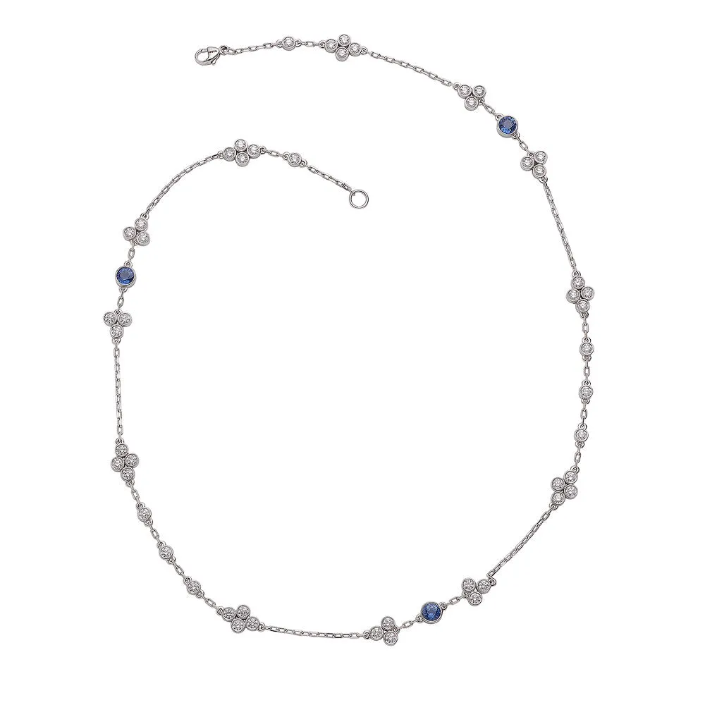 Raymond C. Yard, Sapphire, Diamond, Platinum and White Gold Necklace