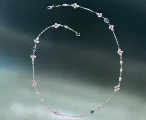 Raymond C. Yard, Sapphire, Diamond, Platinum and White Gold Necklace