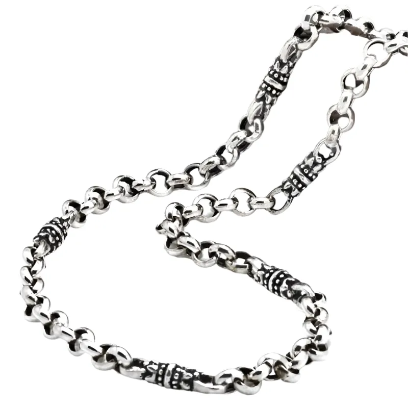 Retro Flower Carving Tube Necklace