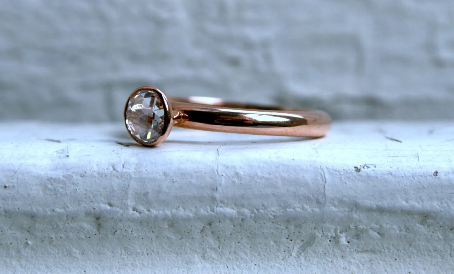 Rose Cut Diamond Solitaire.