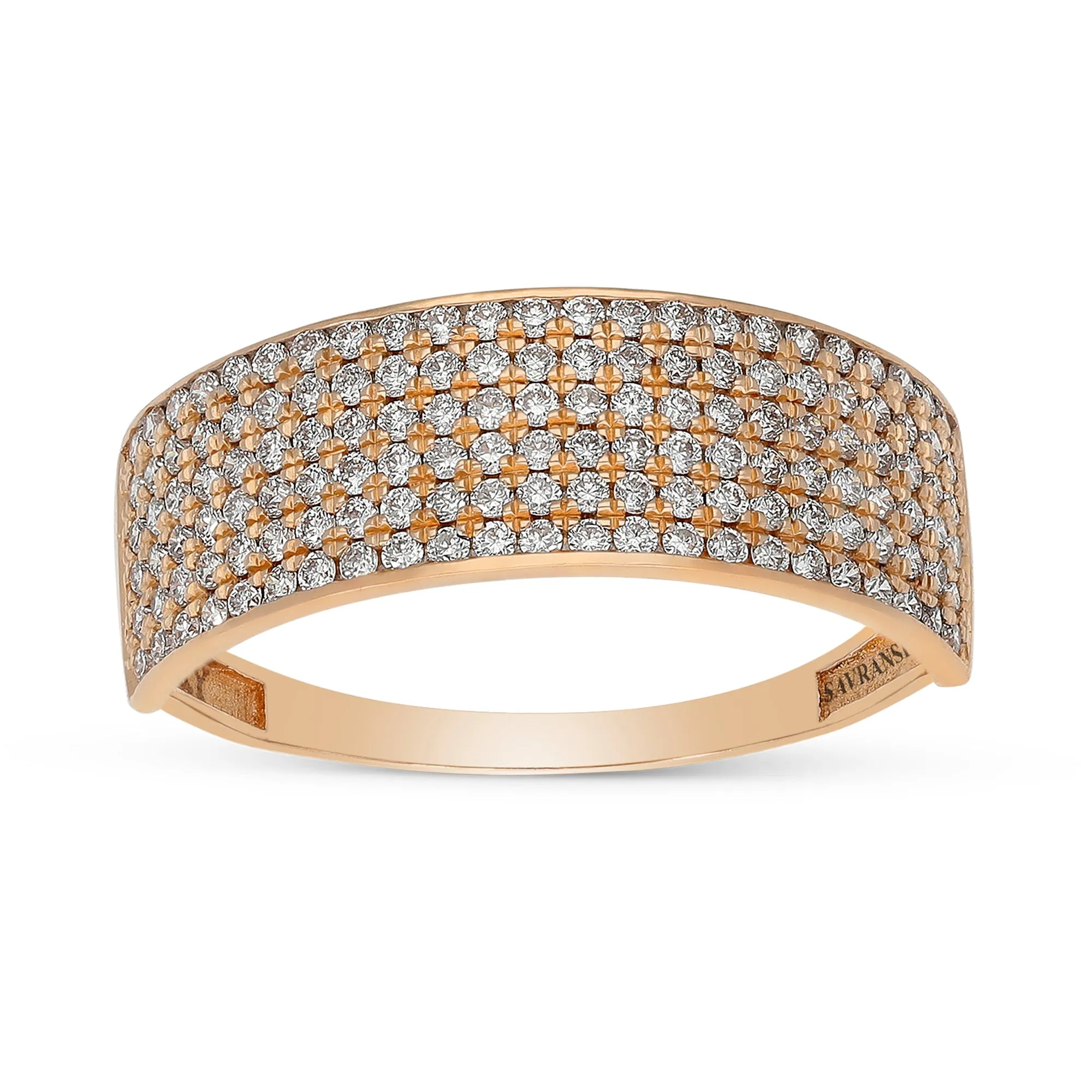 Rose Gold Diamond Pave Ring Band