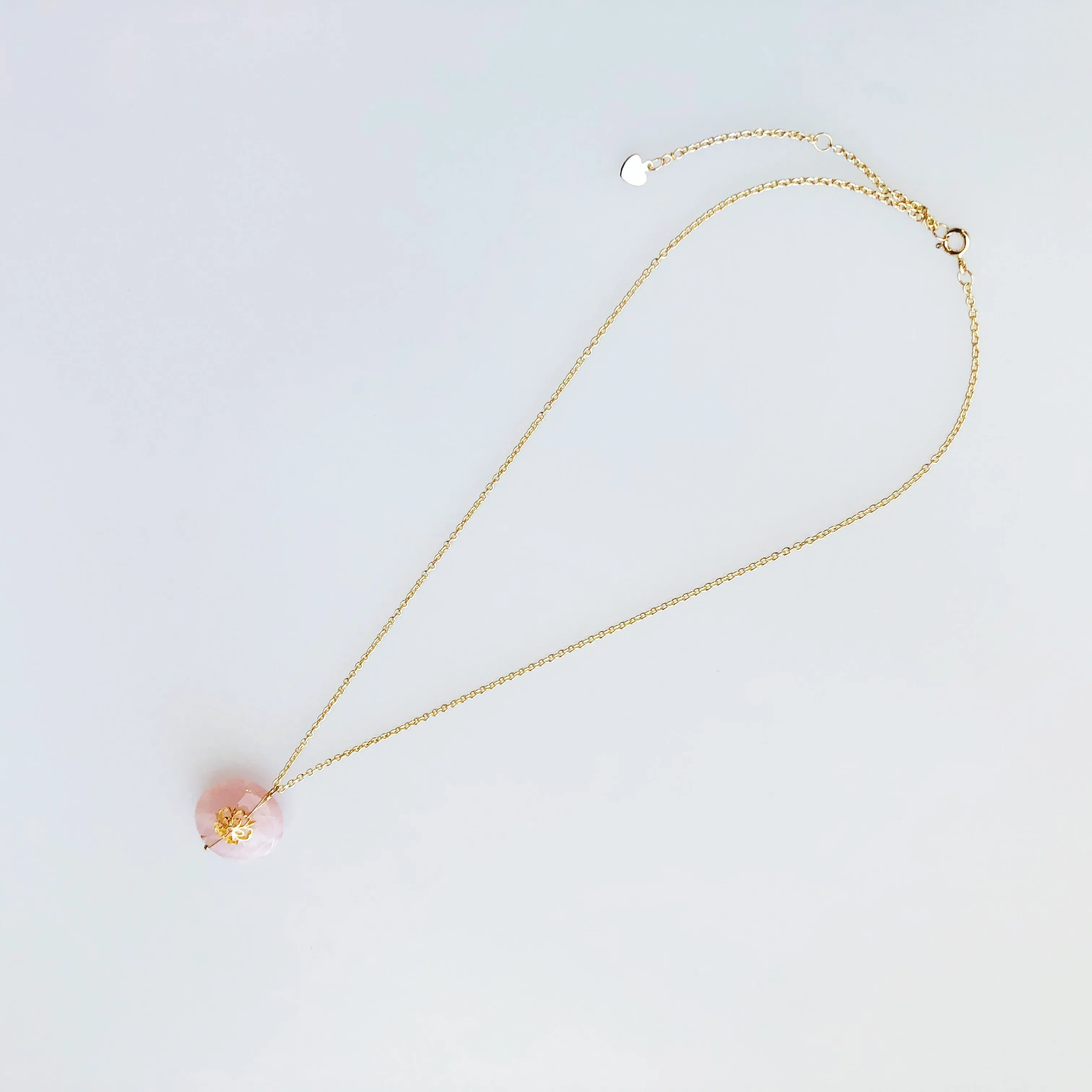 Rose Quartz Flower Necklace