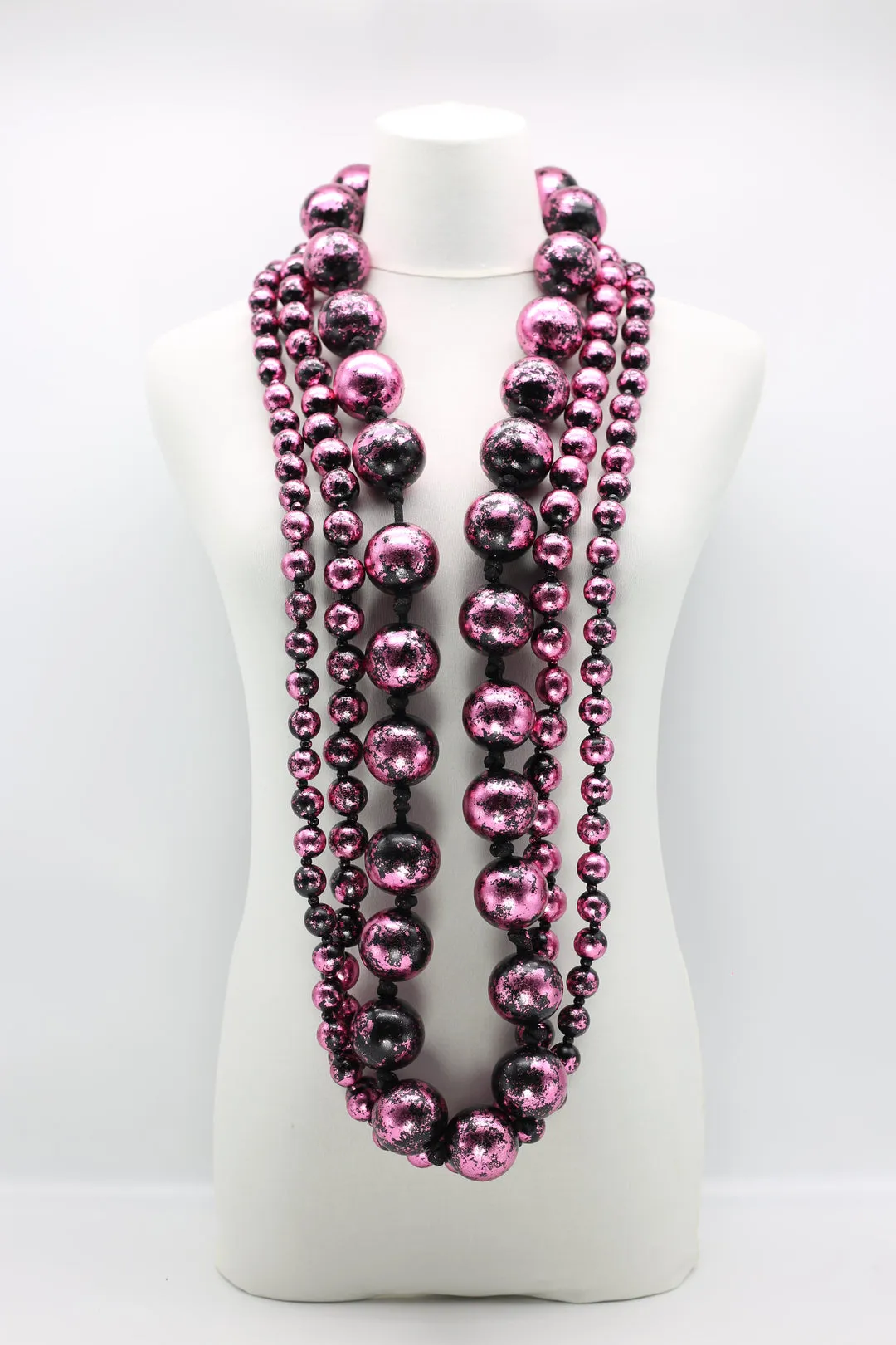 Round Beads Necklace Set - Hand gilded