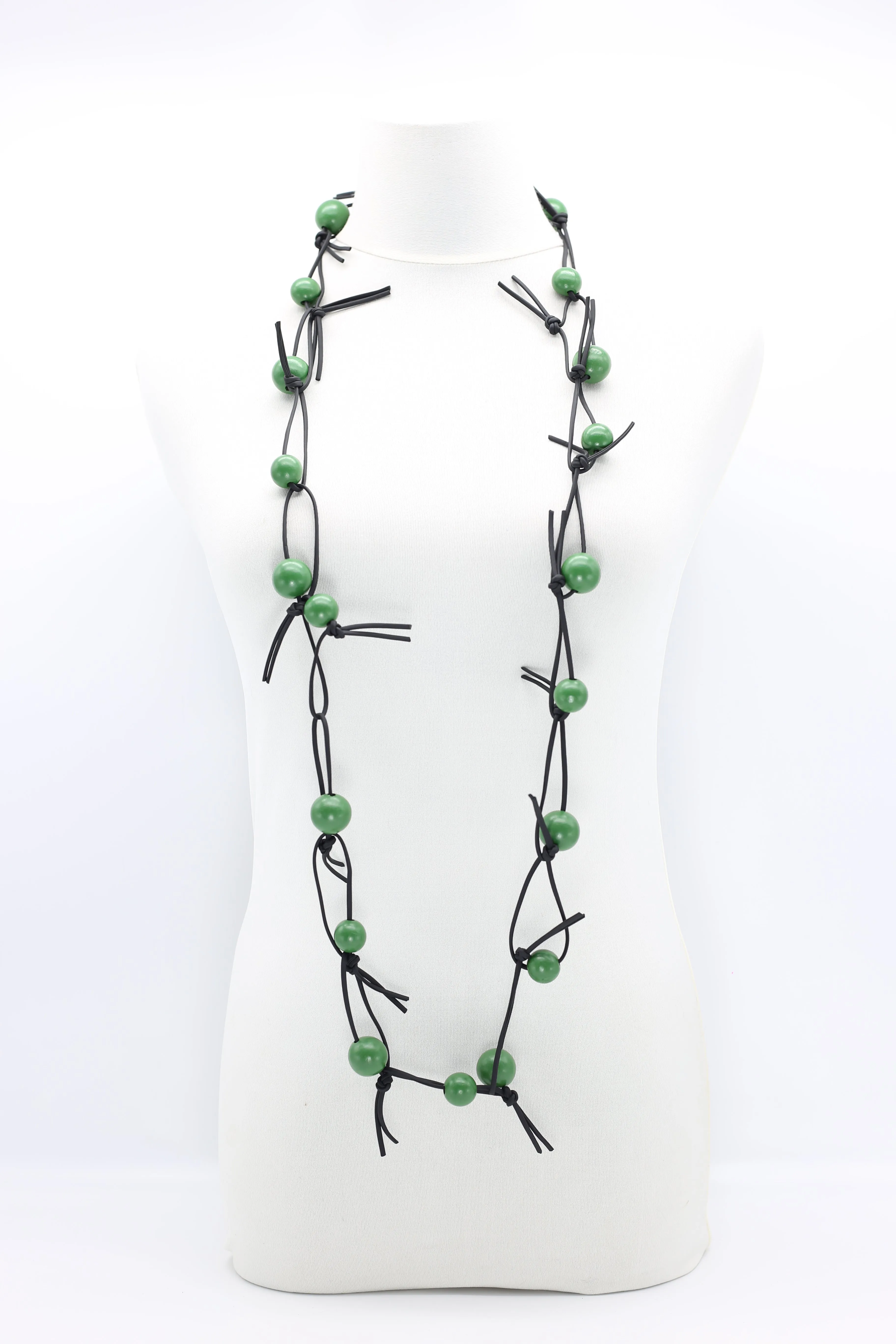 Round Beads Necklaces Set - Spring Green