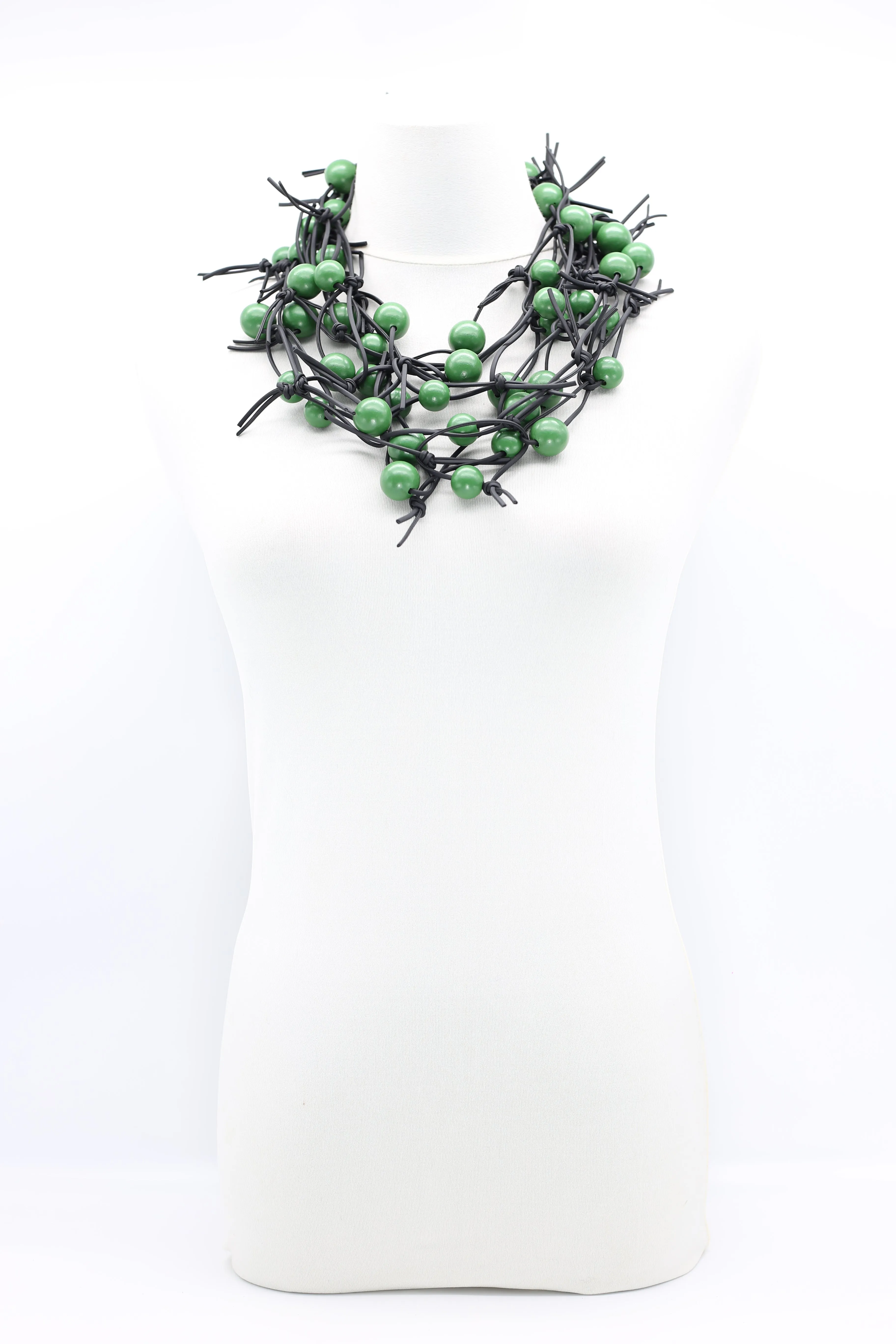 Round Beads Necklaces Set - Spring Green