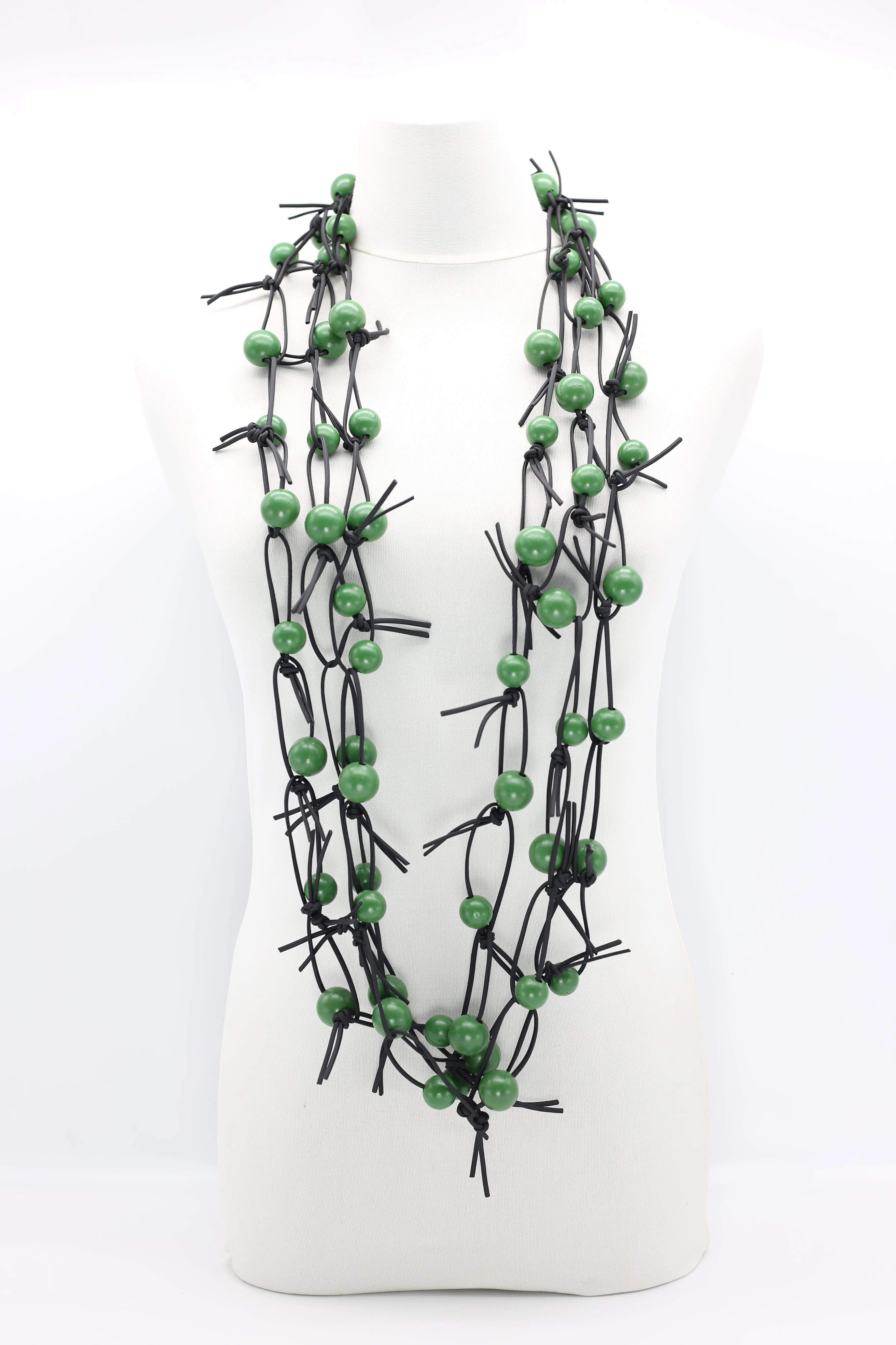 Round Beads Necklaces Set - Spring Green