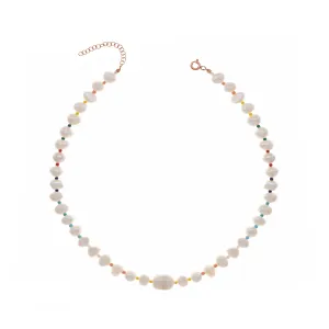 Round Fresh Water Pearls Multicolor Necklace