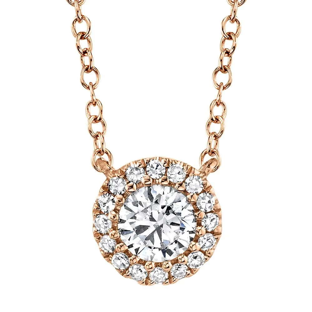 Round Halo Necklace