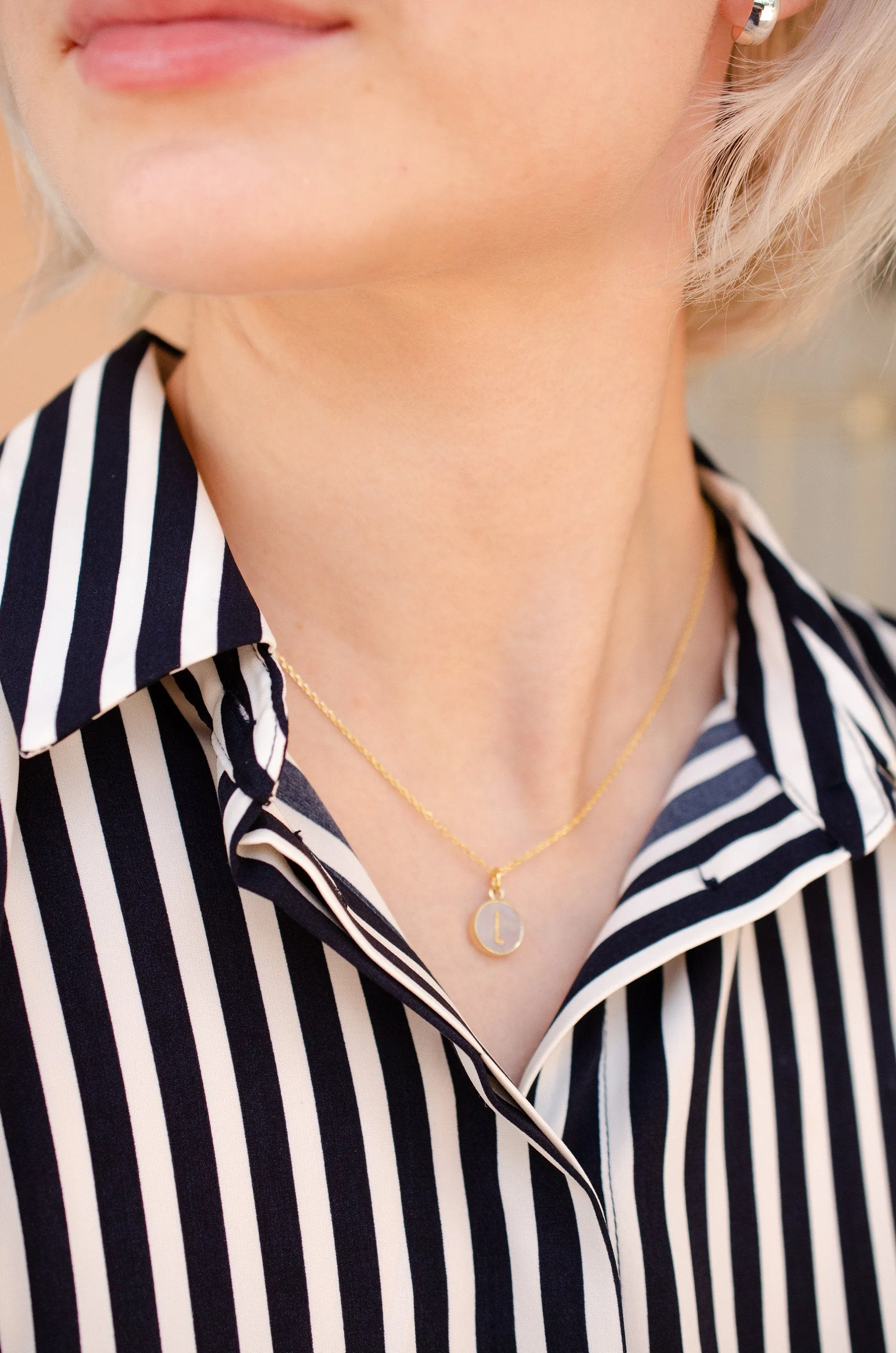 Round initial necklace, Personalized initial necklace, monogram initial, custom initial, round letter pendant, layering necklace