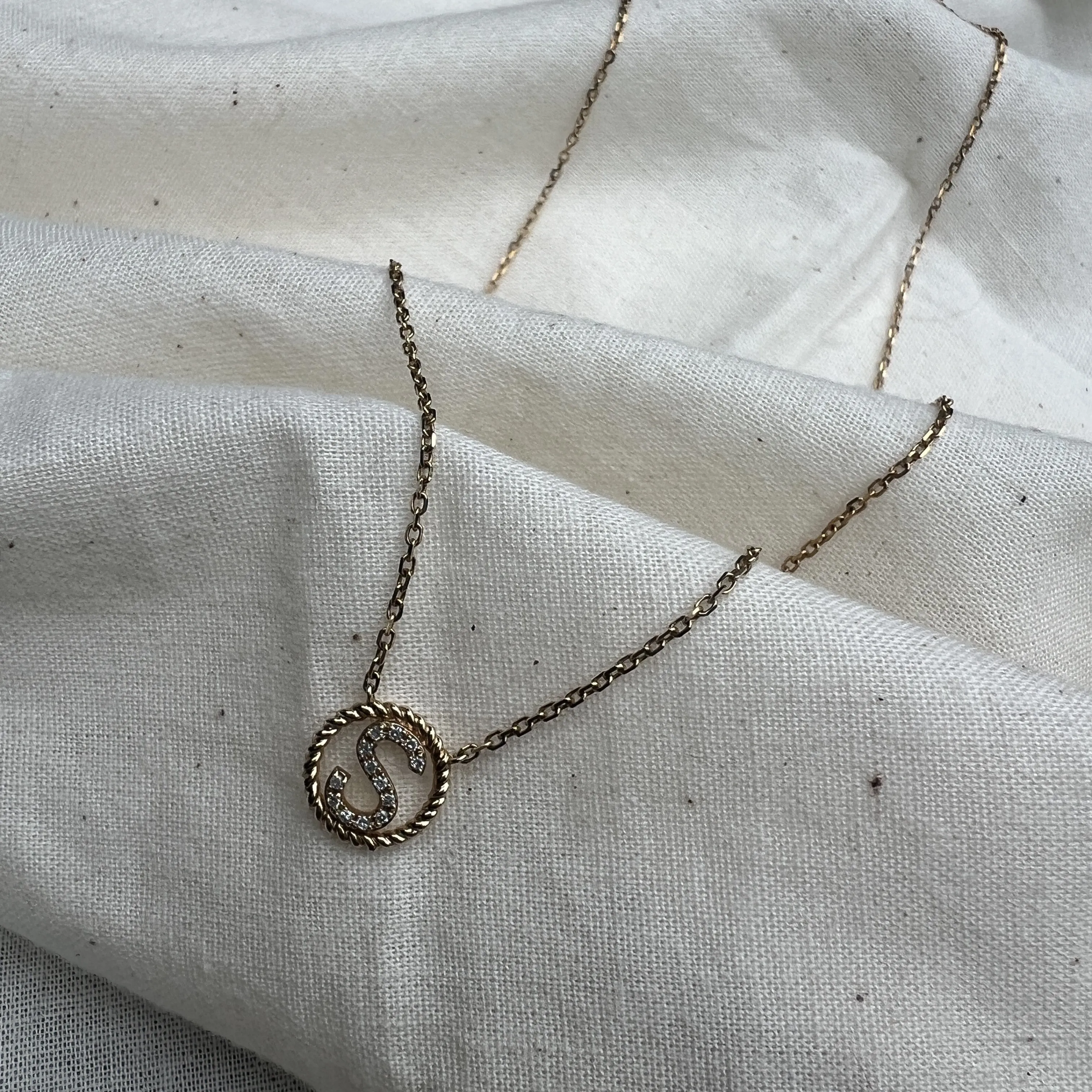 Round Letter Necklace
