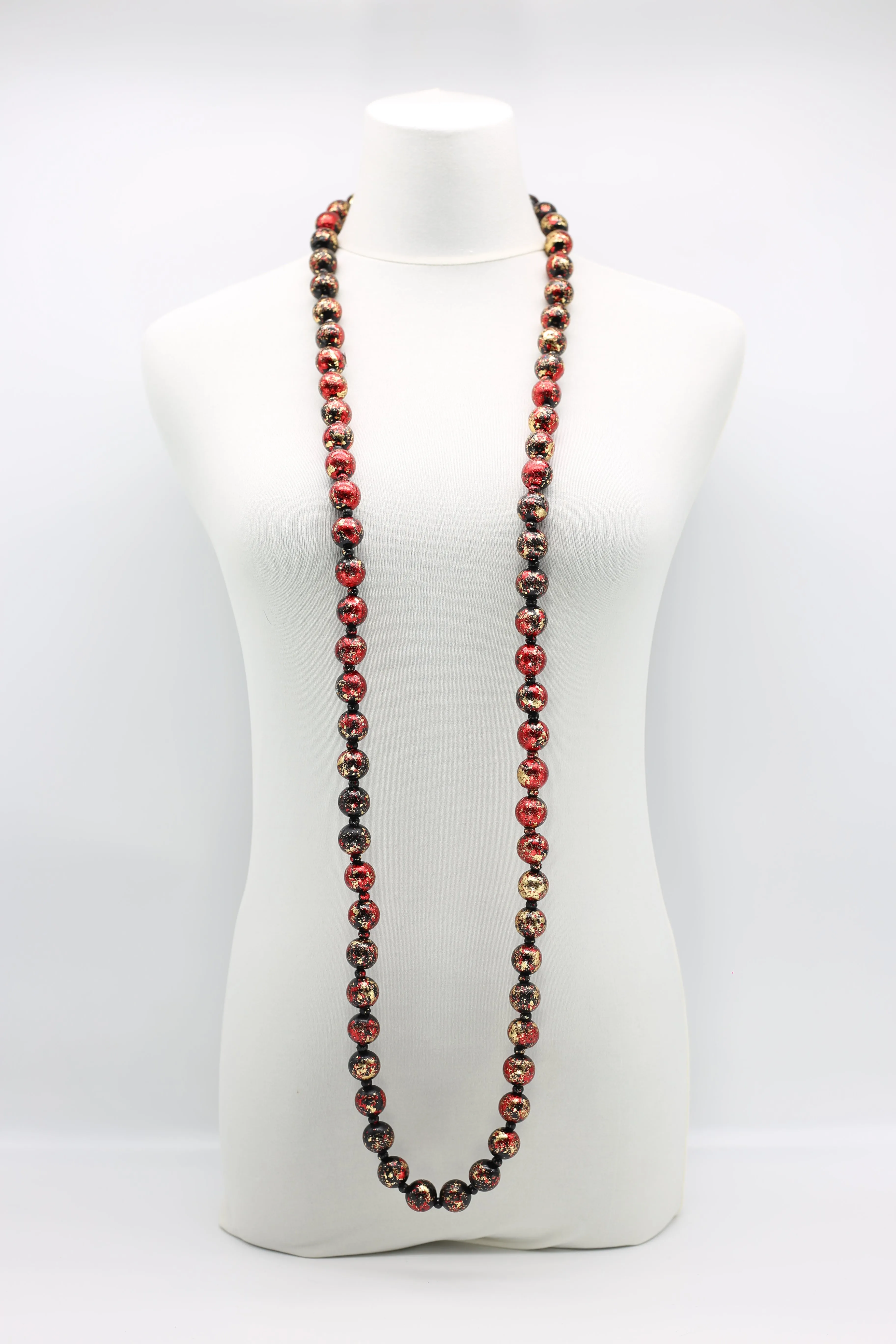 Round Wooden Beads Necklaces - Hand gilded - Small