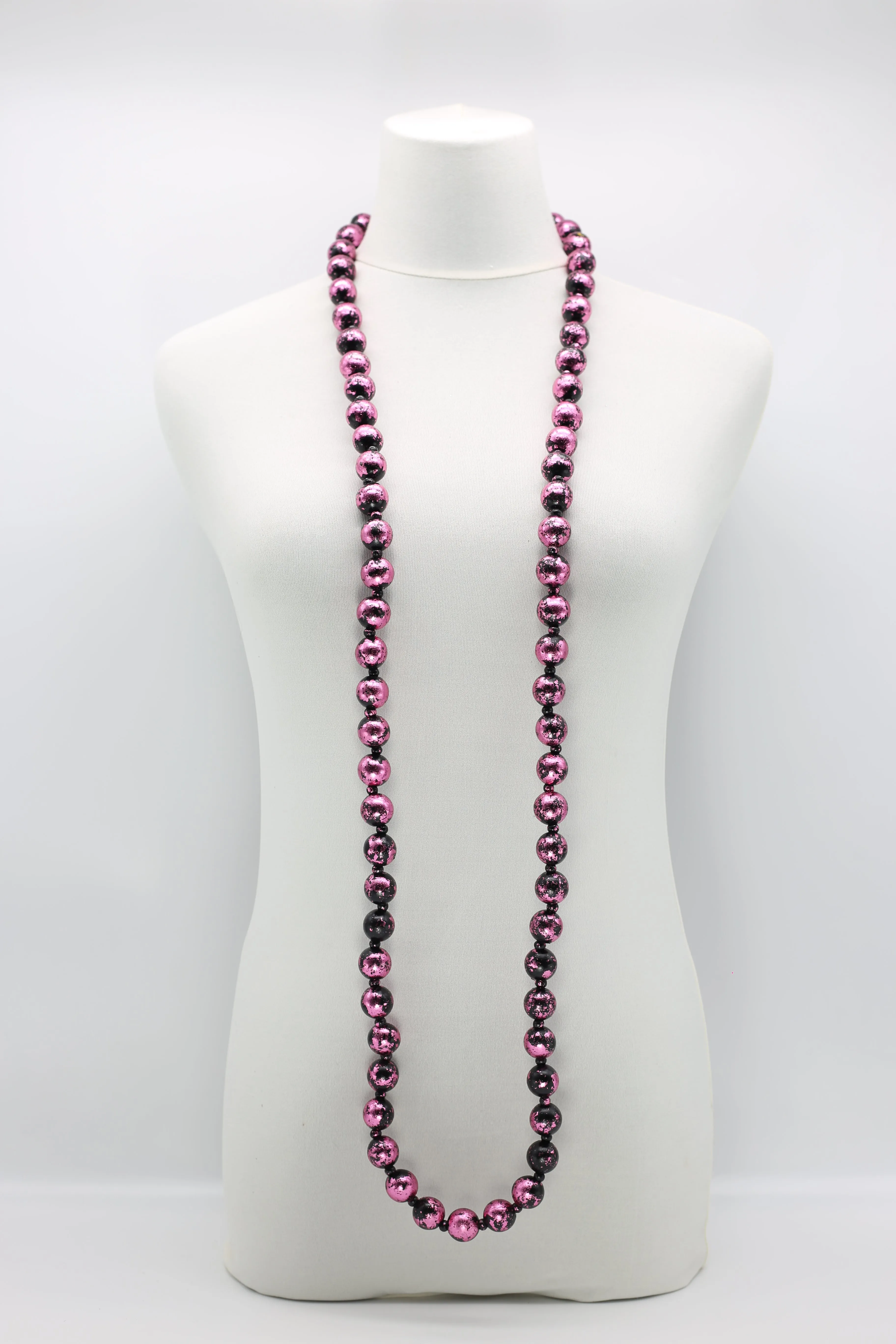 Round Wooden Beads Necklaces - Hand gilded - Small
