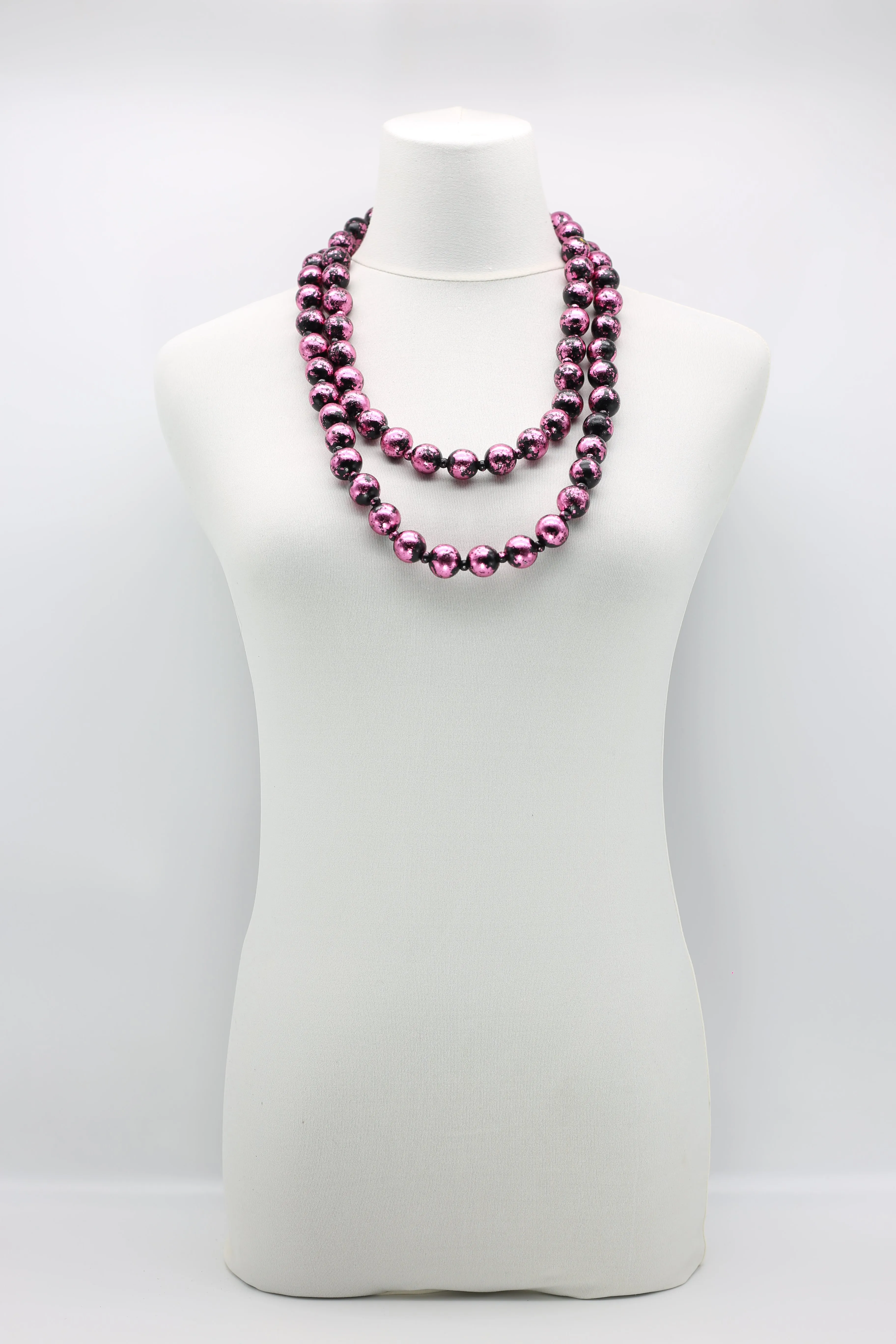 Round Wooden Beads Necklaces - Hand gilded - Small