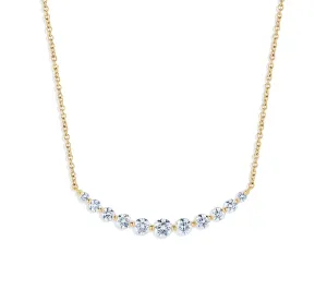 Sabel Collection Yellow Gold Diamond Smiley Bar Necklace