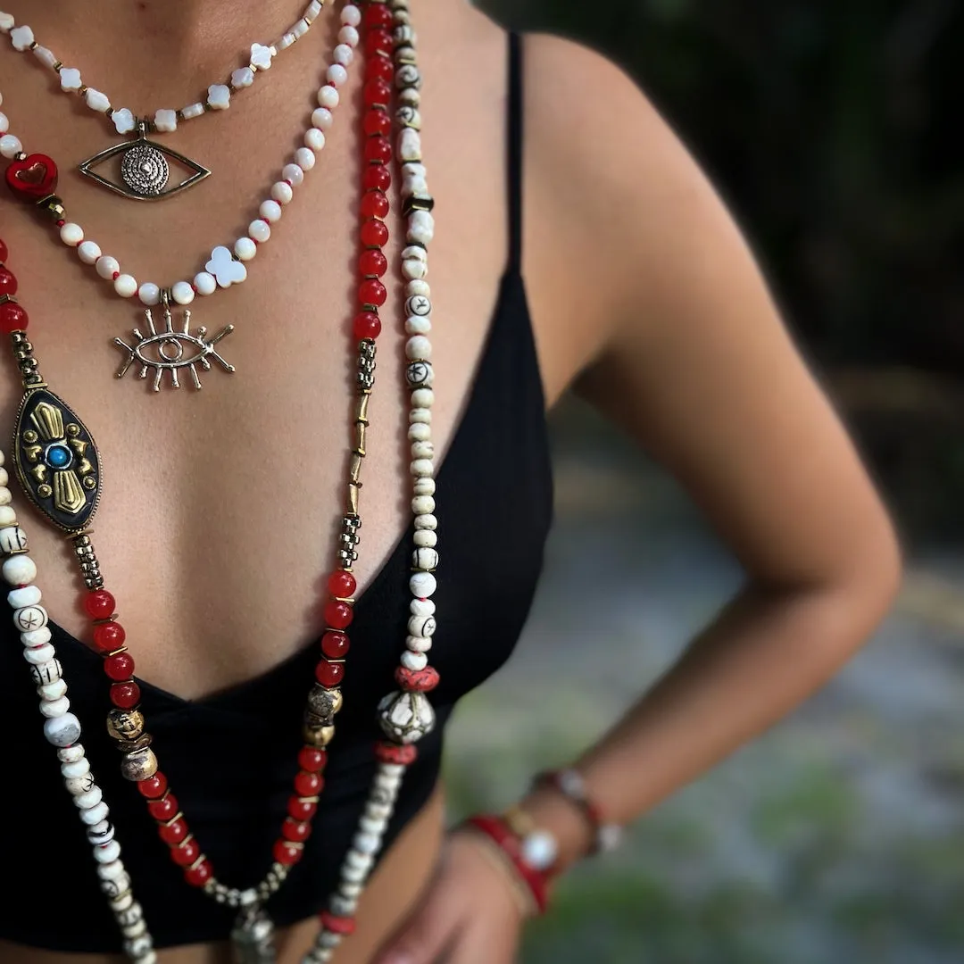 Sacret Harmony Evil Eye Pearl Necklace