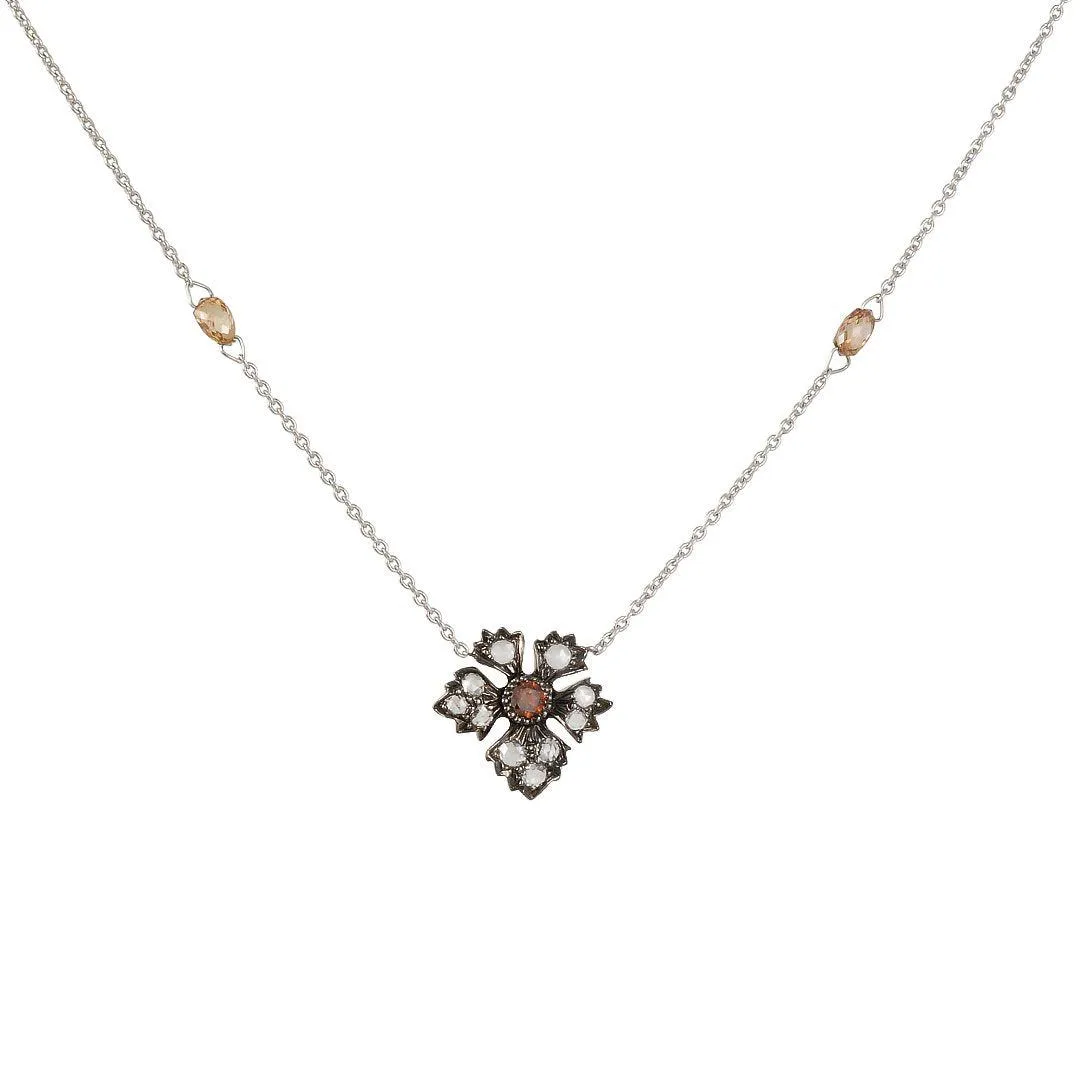 SALE  - Enchanted Garden Necklace in White Gold