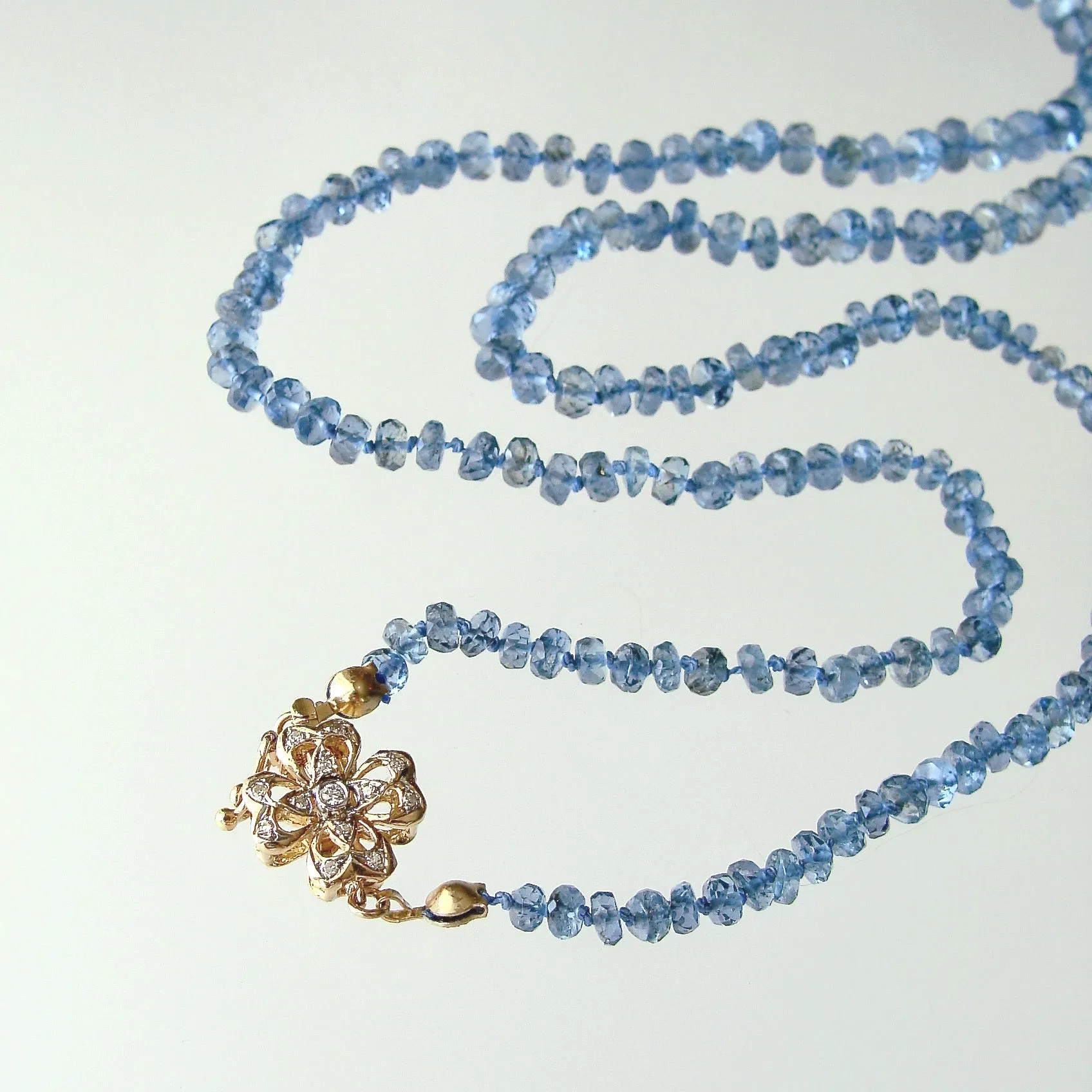 Santa Maria Aquamarine 14KYG Diamond Clasp Necklace - Maria Necklace