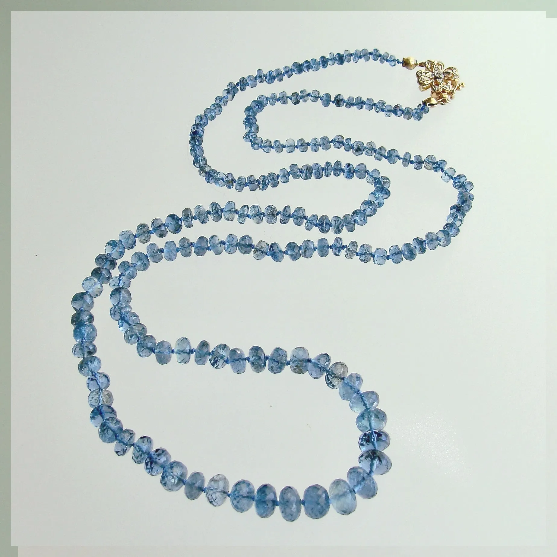 Santa Maria Aquamarine 14KYG Diamond Clasp Necklace - Maria Necklace