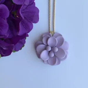 Sardinian Lavander Hibiscus Retro Dangle Choker Necklace