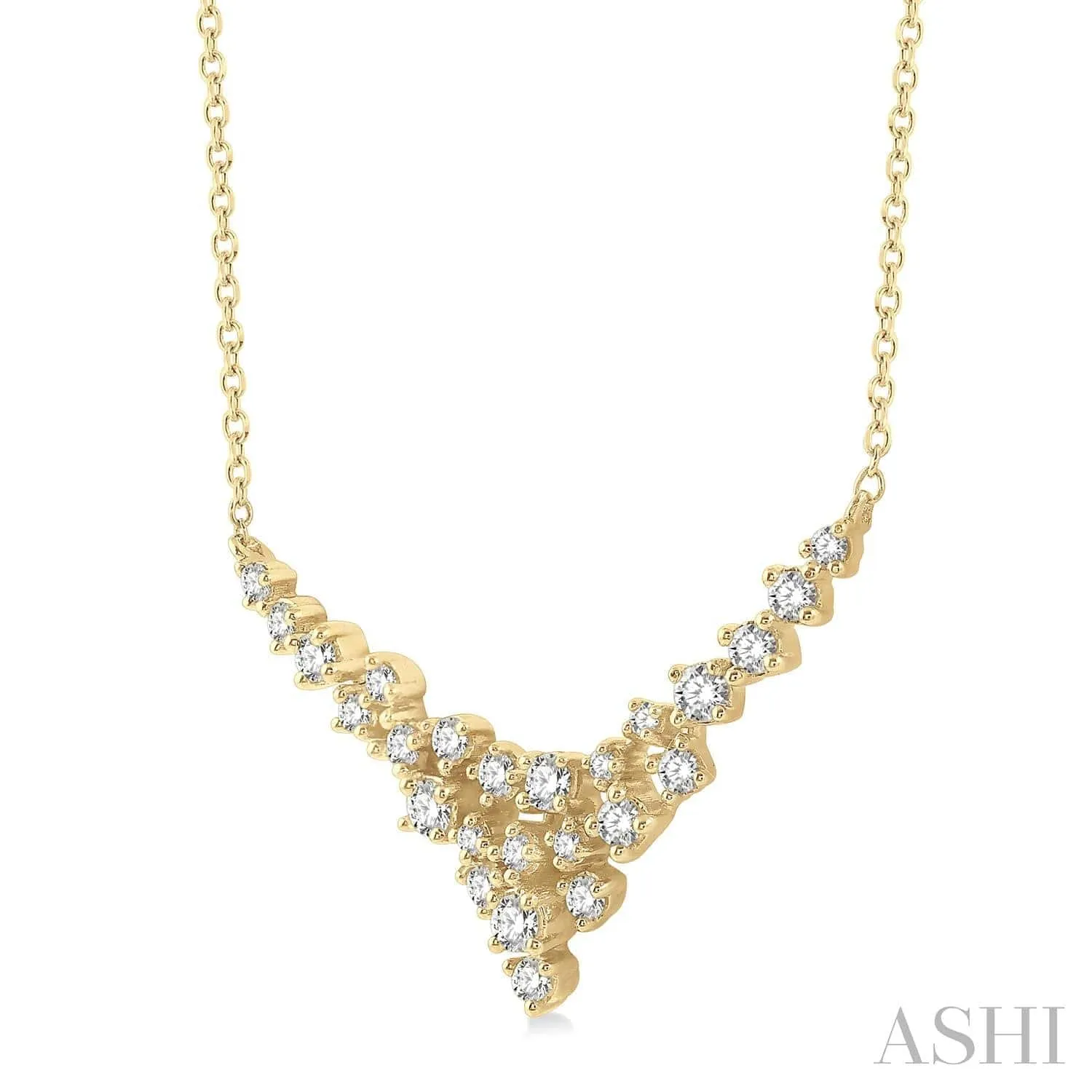 Scatter Diamond Necklace1/2 ctw V-Shape