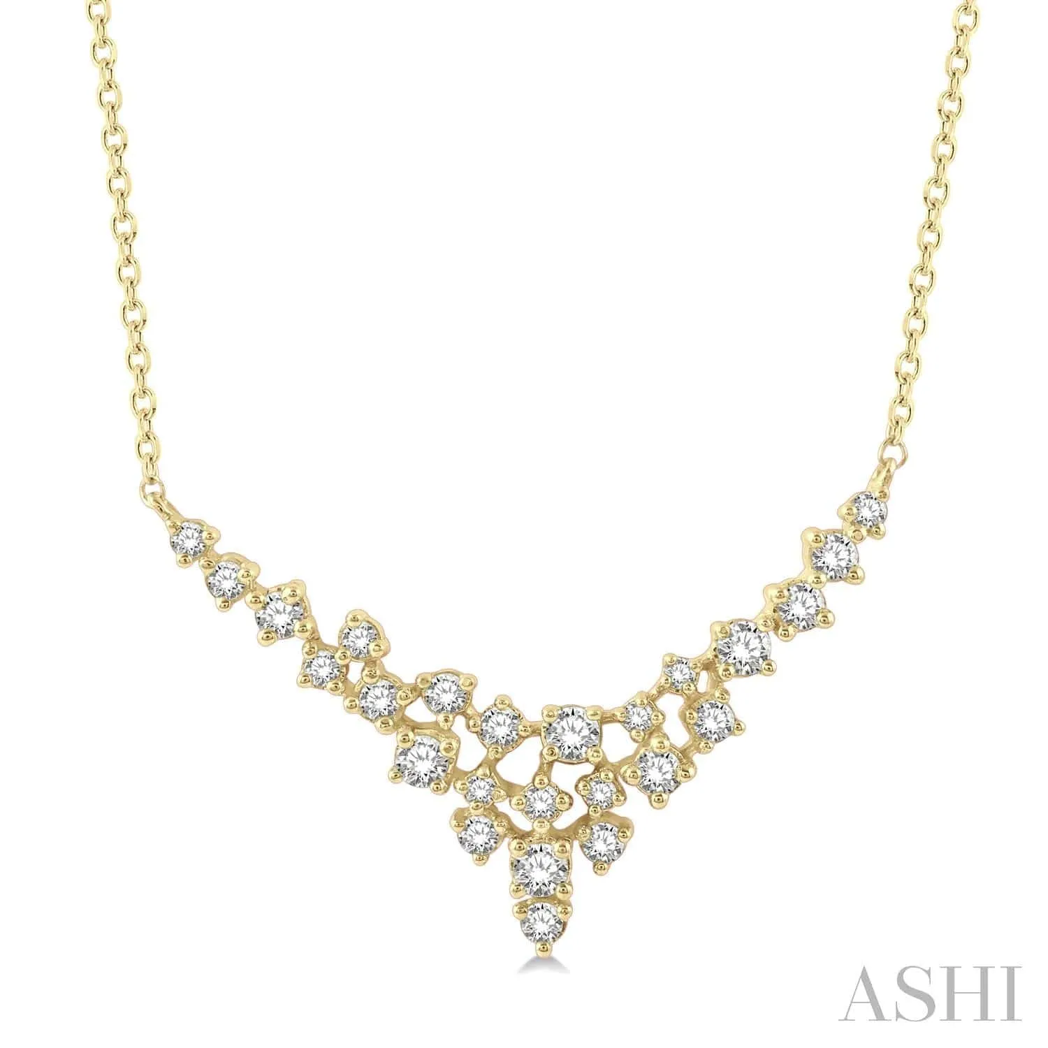 Scatter Diamond Necklace1/2 ctw V-Shape