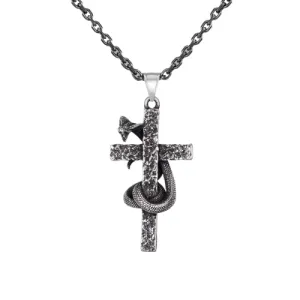Serpent Temptation Cross Necklace