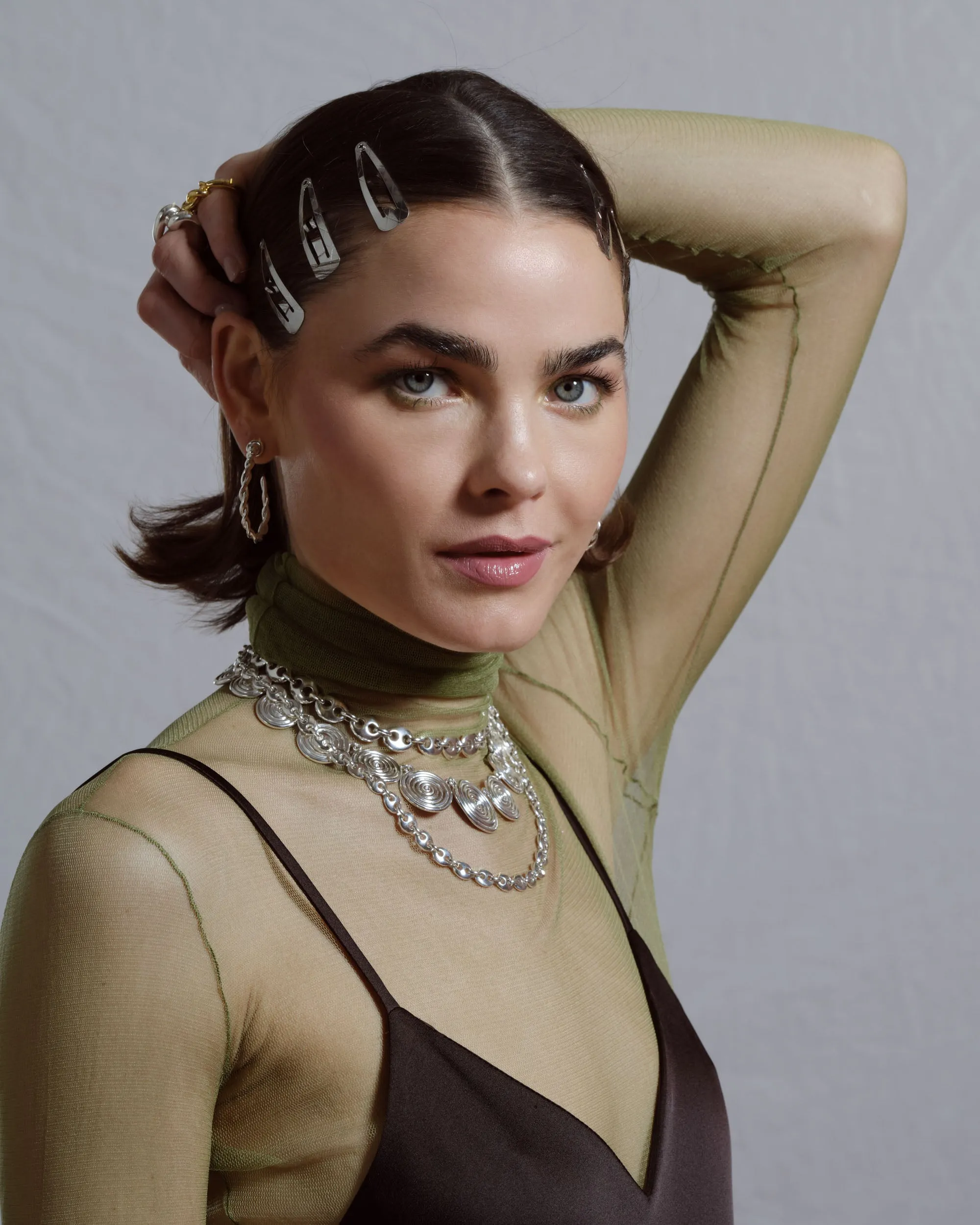 Serpentinite Necklace - Solid Gold
